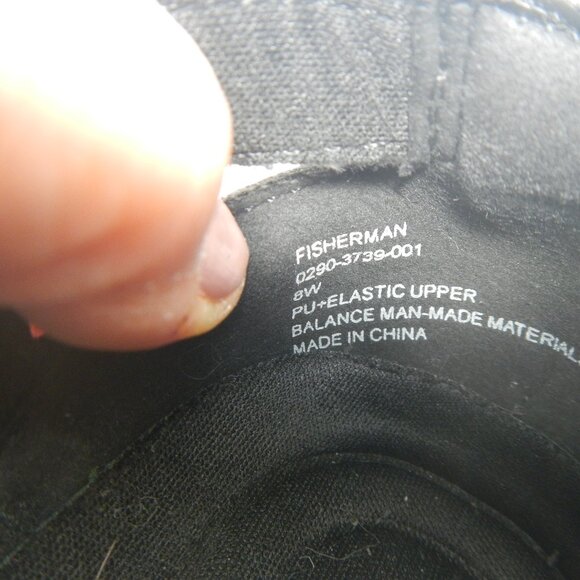 Flex Step Sandal Fisherman Mary Jane Memory Foam Sandals Black EUC PU Leather 8W - Picture 5 of 7